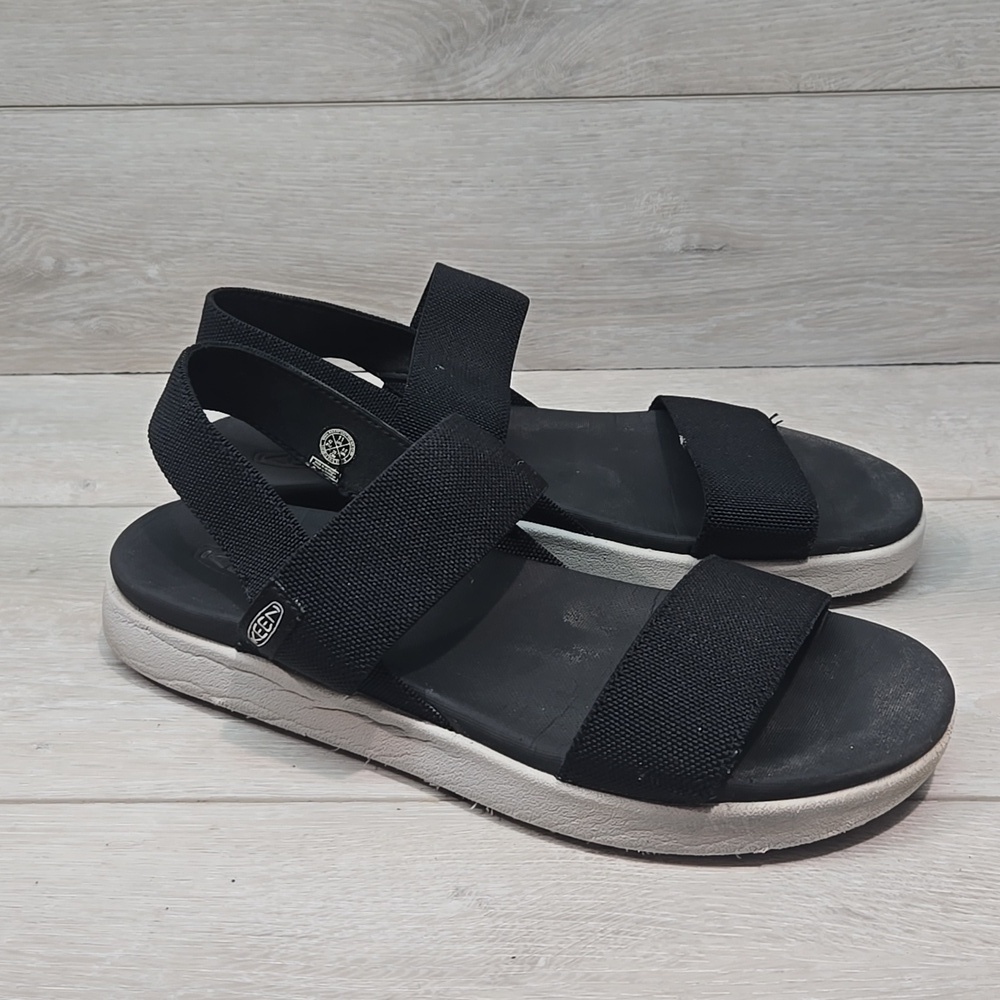 Keen Women Elle Elastic Strappy Black Sandals Platform Shoes Sz 11